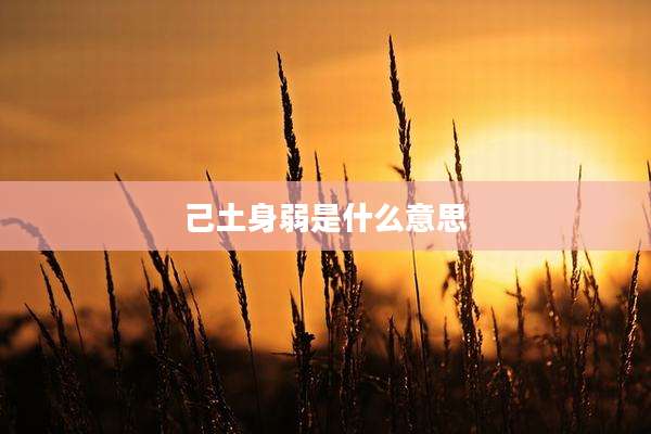 己土身弱是什么意思