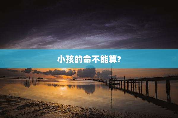 小孩的命不能算?