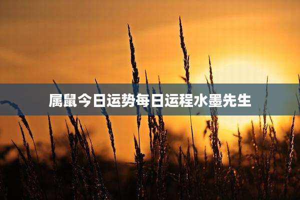 属鼠今日运势每日运程水墨先生