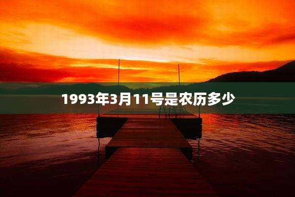 1993年3月11号是农历多少