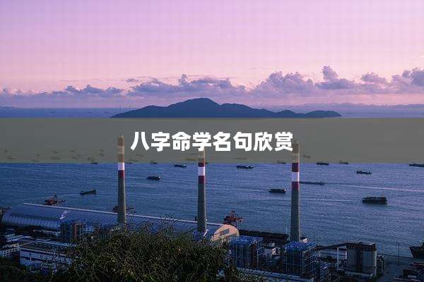 八字命学名句欣赏