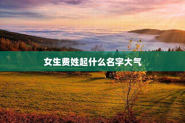 女生费姓起什么名字大气