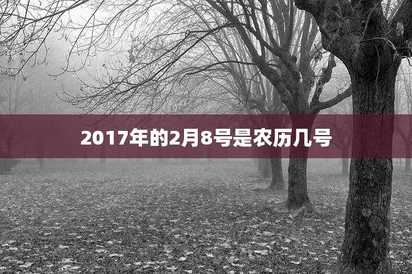2017年的2月8号是农历几号