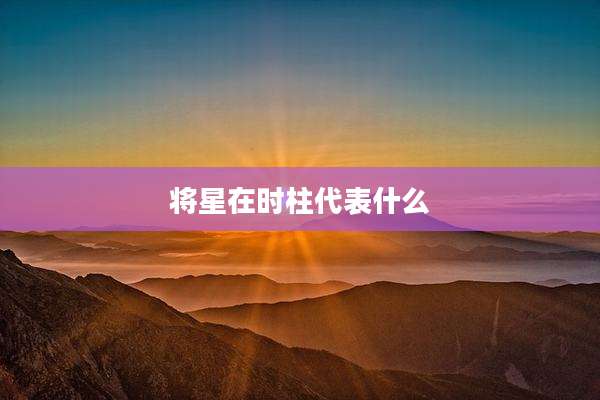 将星在时柱代表什么