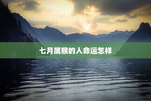 七月属猴的人命运怎样