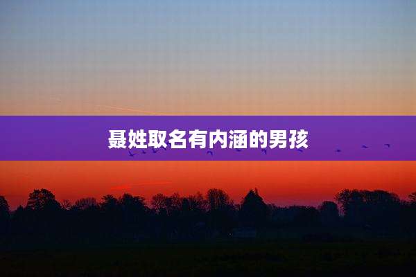 聂姓取名有内涵的男孩