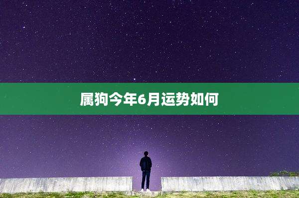 属狗今年6月运势如何