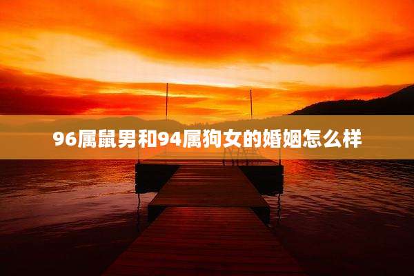 96属鼠男和94属狗女的婚姻怎么样