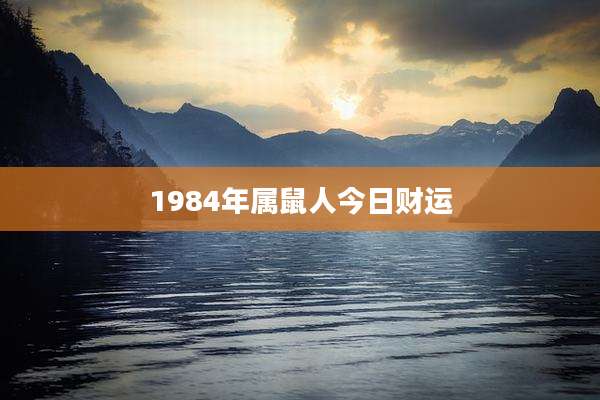 1984年属鼠人今日财运