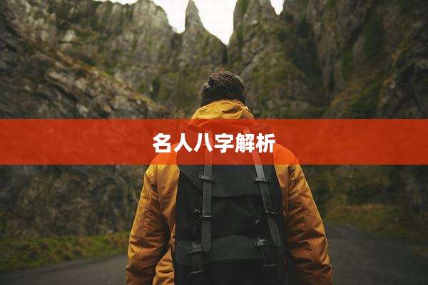名人八字解析