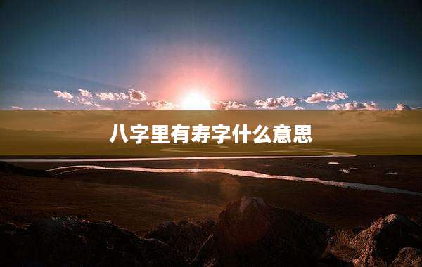 八字里有寿字什么意思