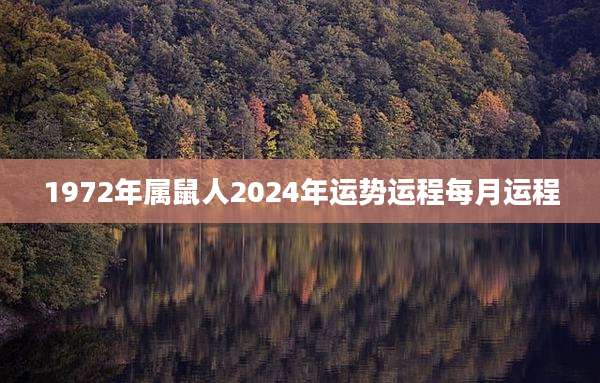 1972年属鼠人2024年运势运程每月运程