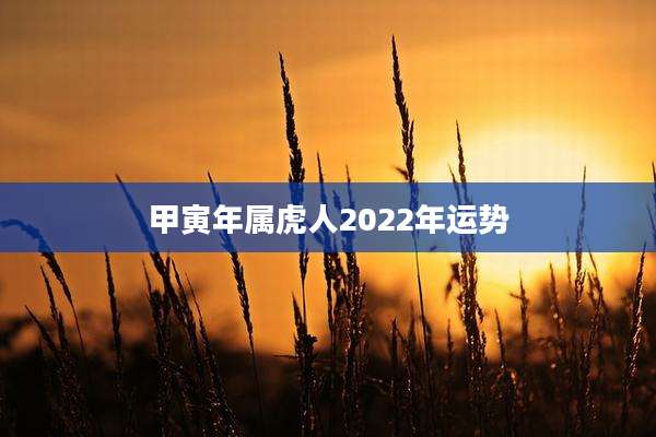 甲寅年属虎人2022年运势