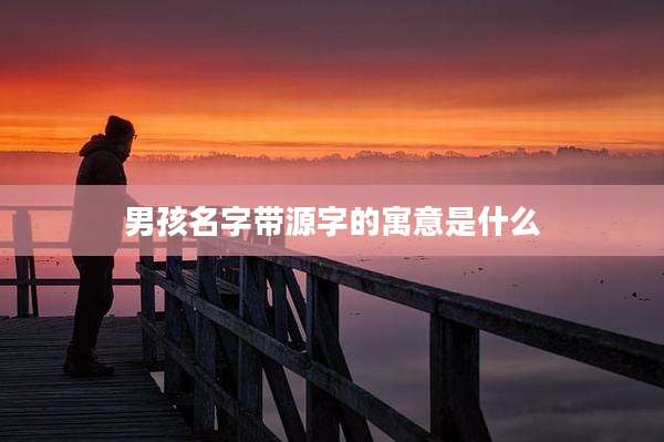 男孩名字带源字的寓意是什么