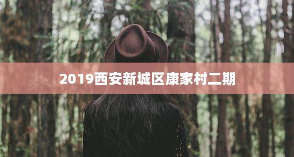 2019西安新城区康家村二期