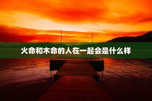 火命和木命的人在一起会是什么样
