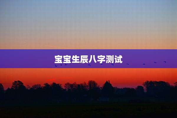 宝宝生辰八字测试
