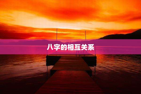 八字的相互关系