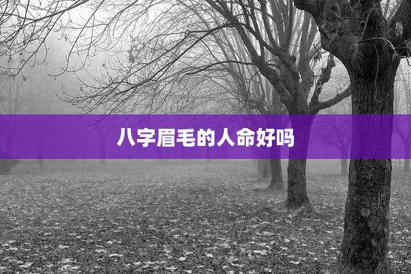 八字眉毛的人命好吗