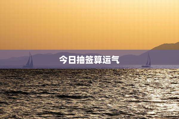 今日抽签算运气