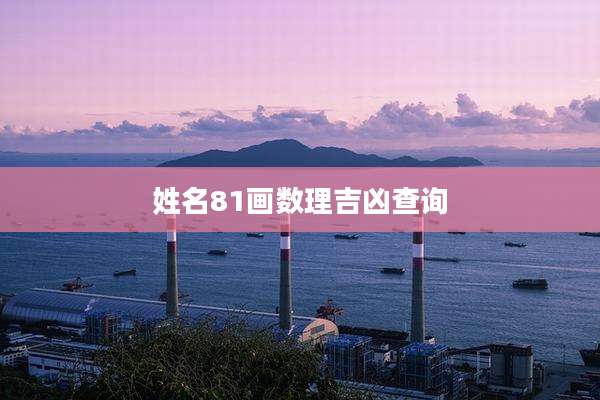 姓名81画数理吉凶查询