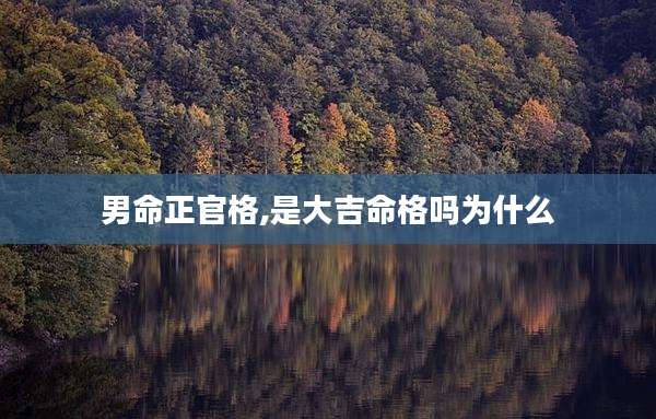 男命正官格,是大吉命格吗为什么