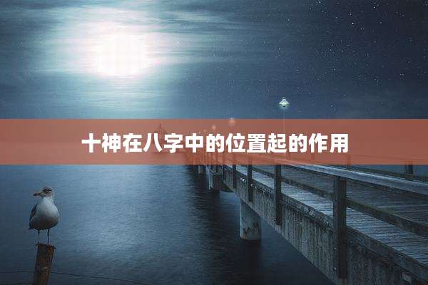 十神在八字中的位置起的作用