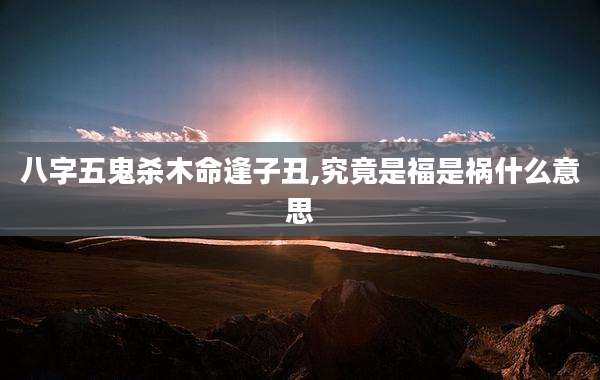 八字五鬼杀木命逢子丑,究竟是福是祸什么意思