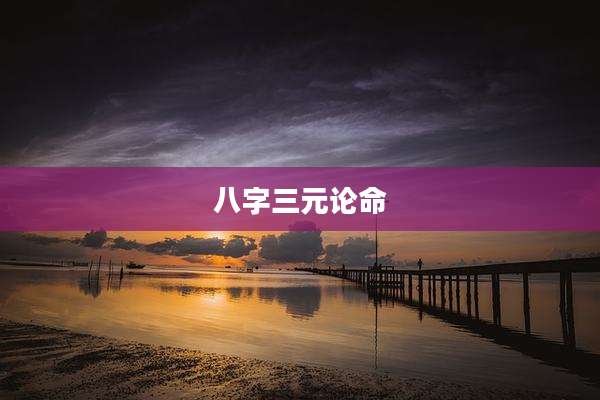八字三元论命