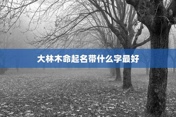 大林木命起名带什么字最好