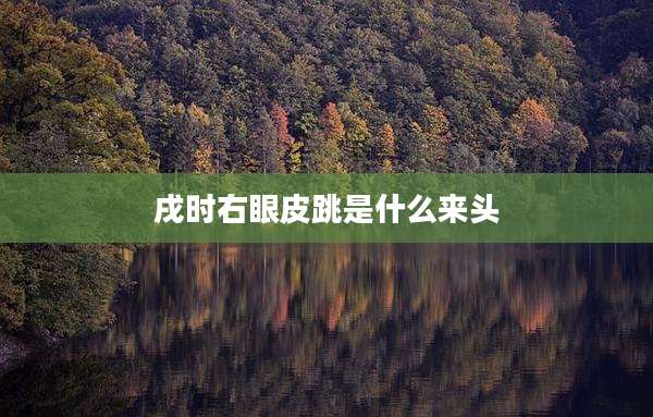 戌时右眼皮跳是什么来头