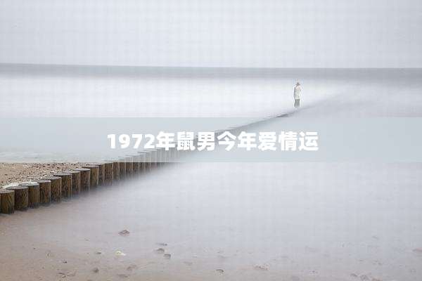 1972年鼠男今年爱情运