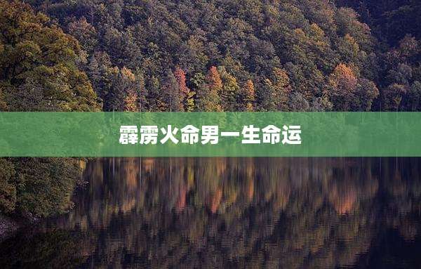 霹雳火命男一生命运