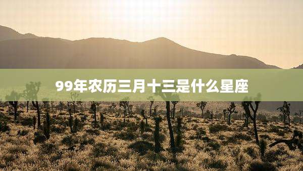 99年农历三月十三是什么星座