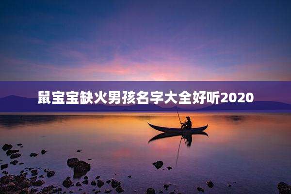 鼠宝宝缺火男孩名字大全好听2020