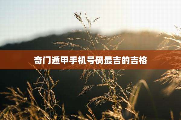 奇门遁甲手机号码最吉的吉格