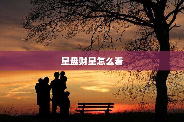 星盘财星怎么看