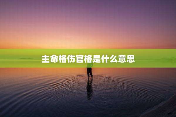 主命格伤官格是什么意思