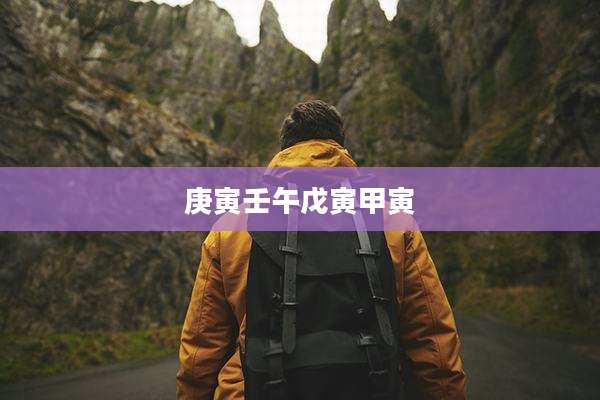 庚寅壬午戊寅甲寅