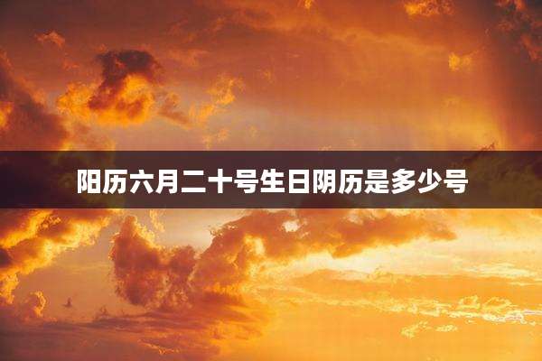阳历六月二十号生日阴历是多少号
