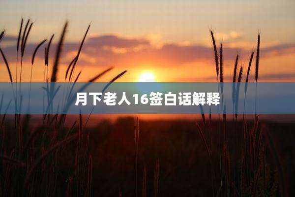 月下老人16签白话解释