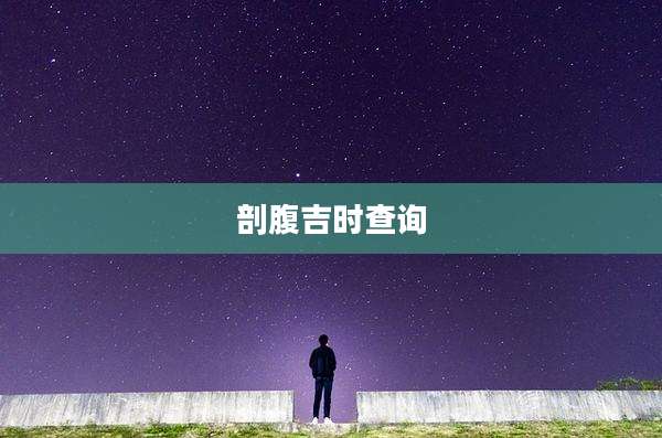 剖腹吉时查询