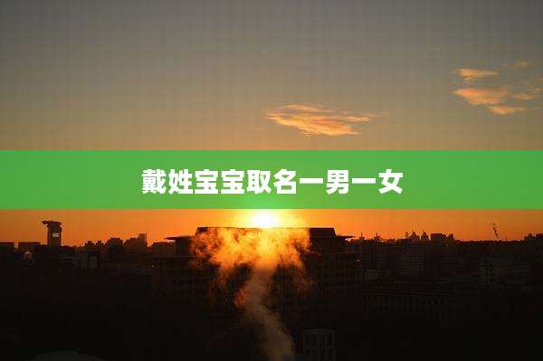 戴姓宝宝取名一男一女