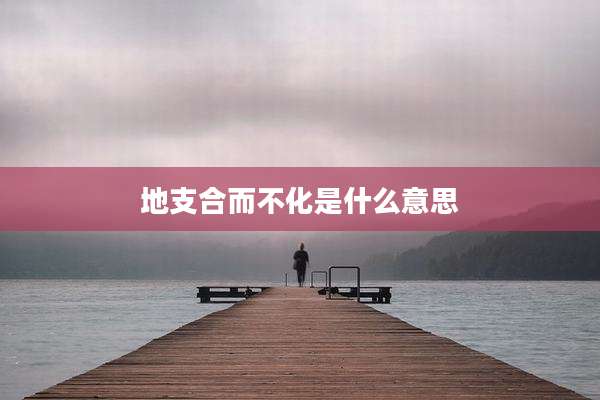 地支合而不化是什么意思