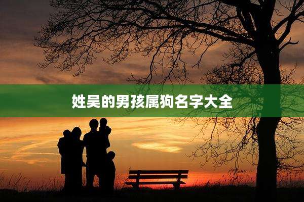姓吴的男孩属狗名字大全