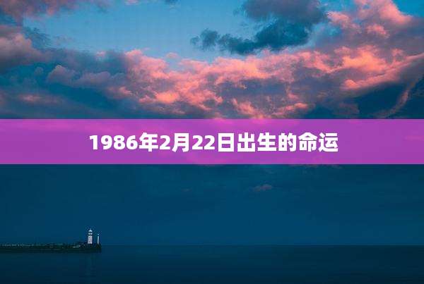 1986年2月22日出生的命运