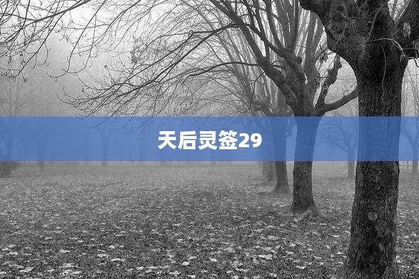 天后灵签29