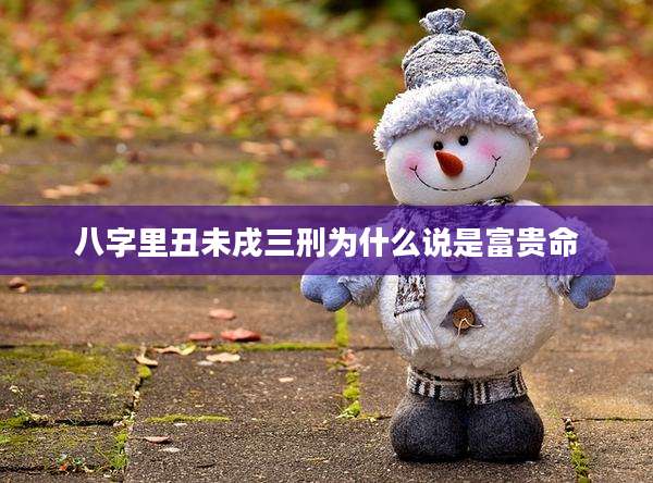 八字里丑未戌三刑为什么说是富贵命
