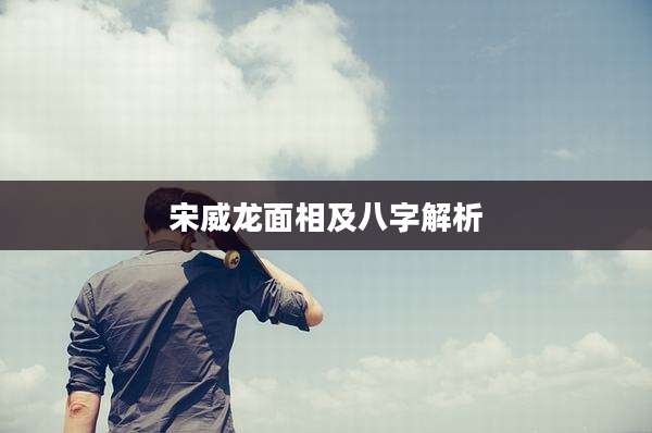 宋威龙面相及八字解析