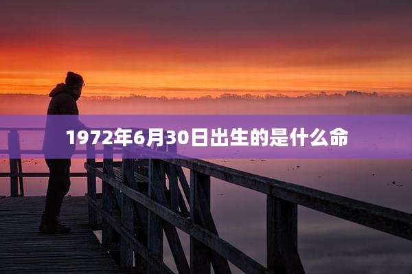1972年6月30日出生的是什么命